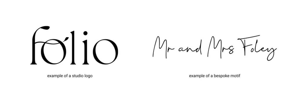 Example studio logo and bespoke motif